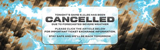 Tonight's game, Thursday, June 11, has been CANCELLED.