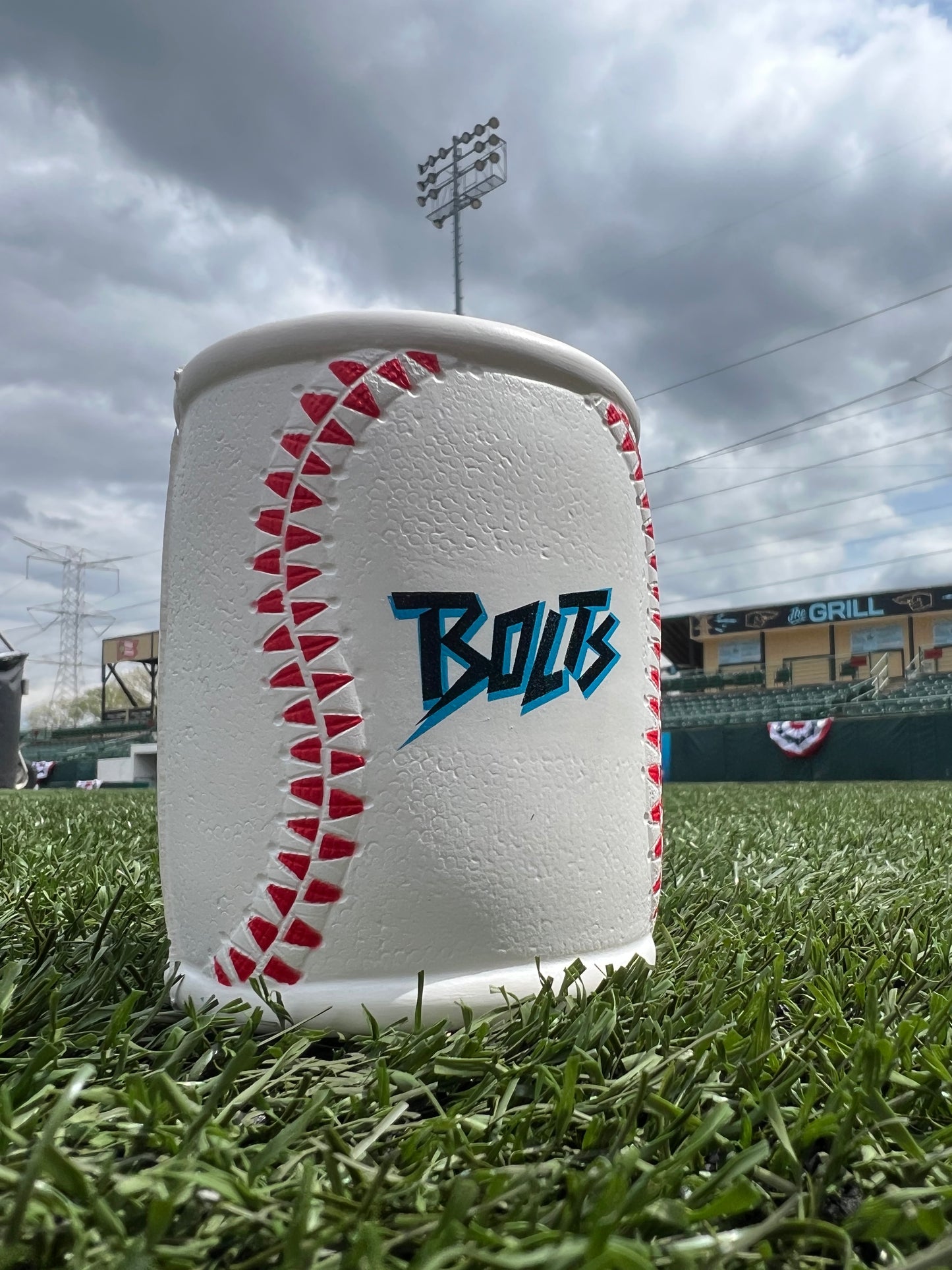 Squishy Bolts Baseball Can Cooler